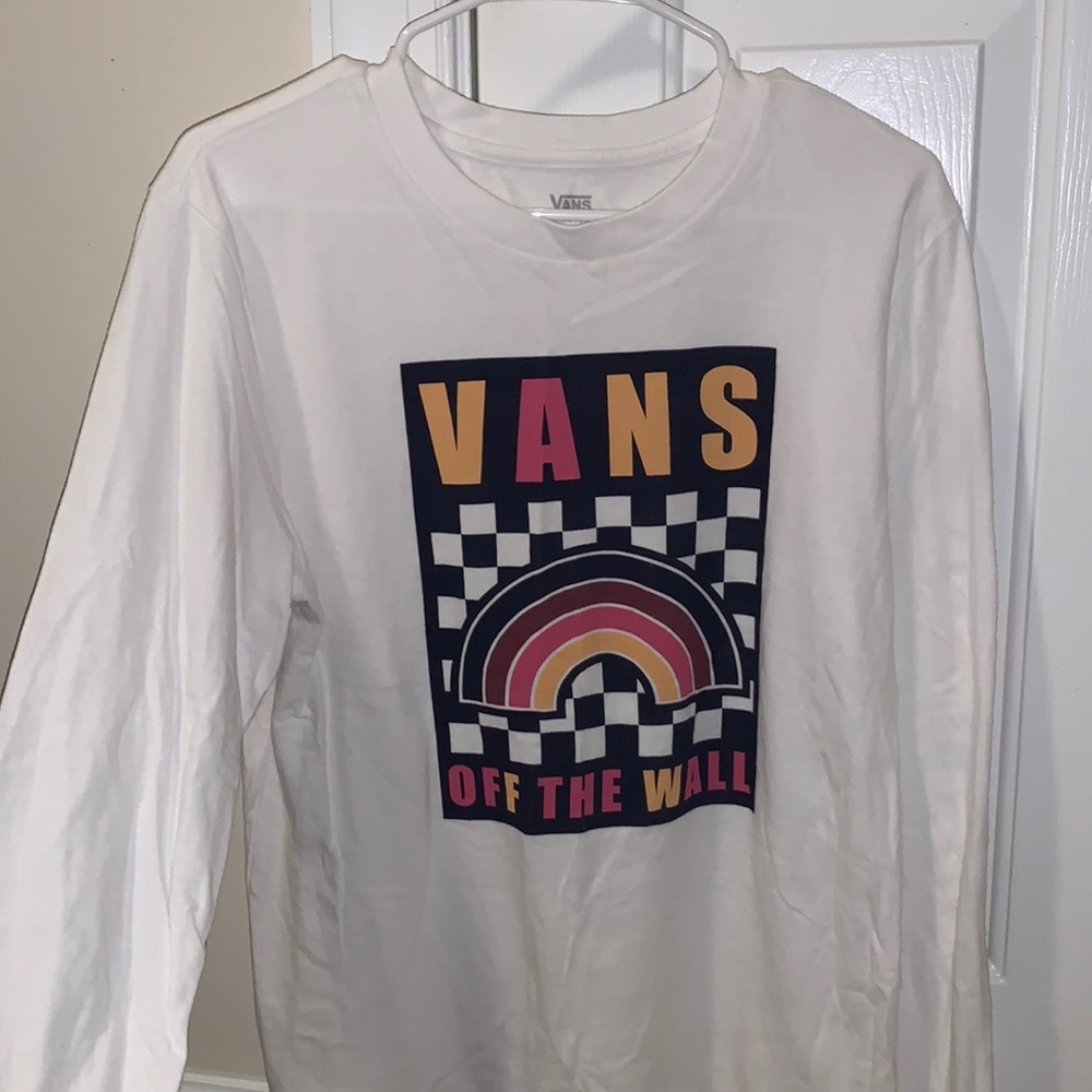 Vans new age rainbow checkered graphic long sleeve shirt